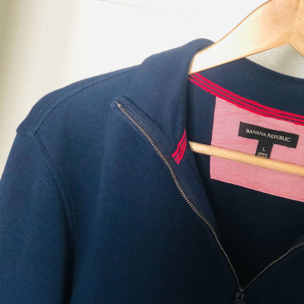 Navy Banana Republic Men's Quarter Zip